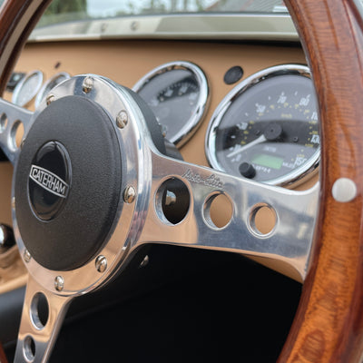 21/21 CATERHAM SUPER SEVEN 1600 STANDARD CHASSIS - SAXONY GREY & OXFORD WHITE WITH BISCUIT MUIRHEAD LEATHER