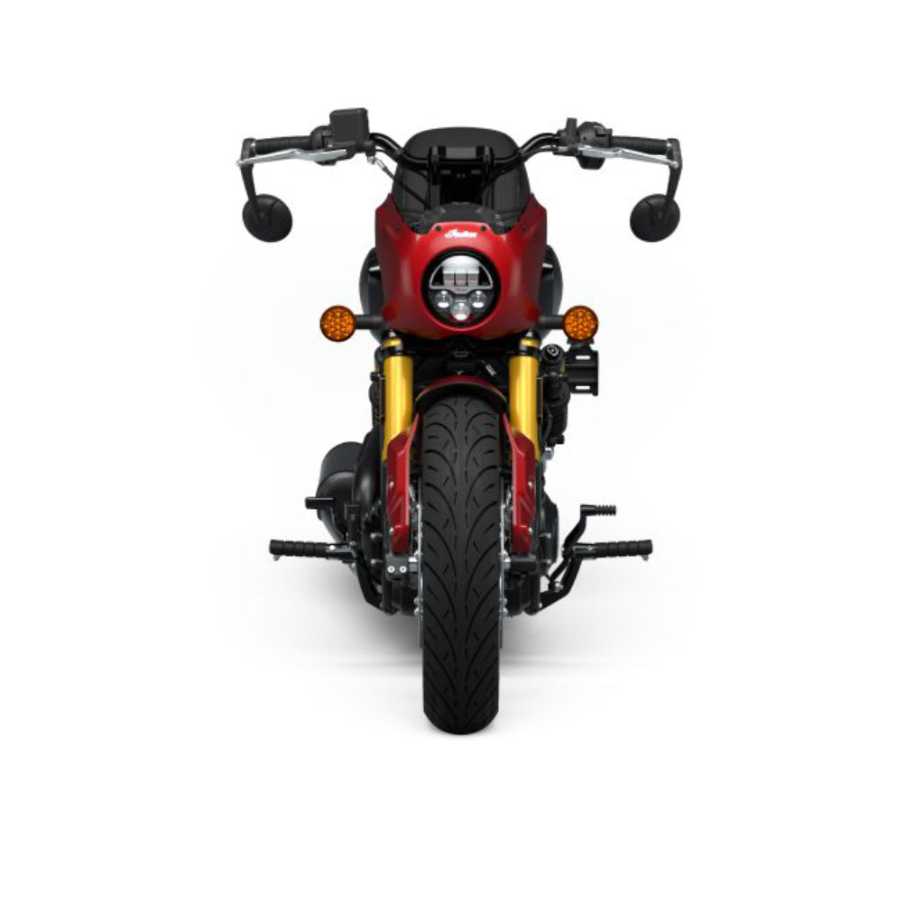 2025 Indian 101 Scout - Sunset Red Metallic with Graphics or Ghost White Metallic with Graphics