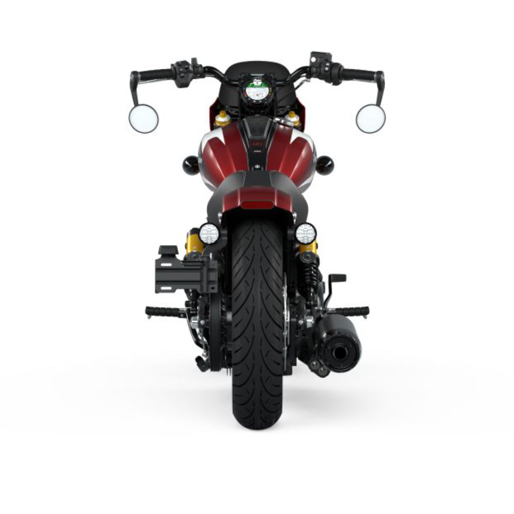 2025 Indian 101 Scout - Sunset Red Metallic with Graphics or Ghost White Metallic with Graphics