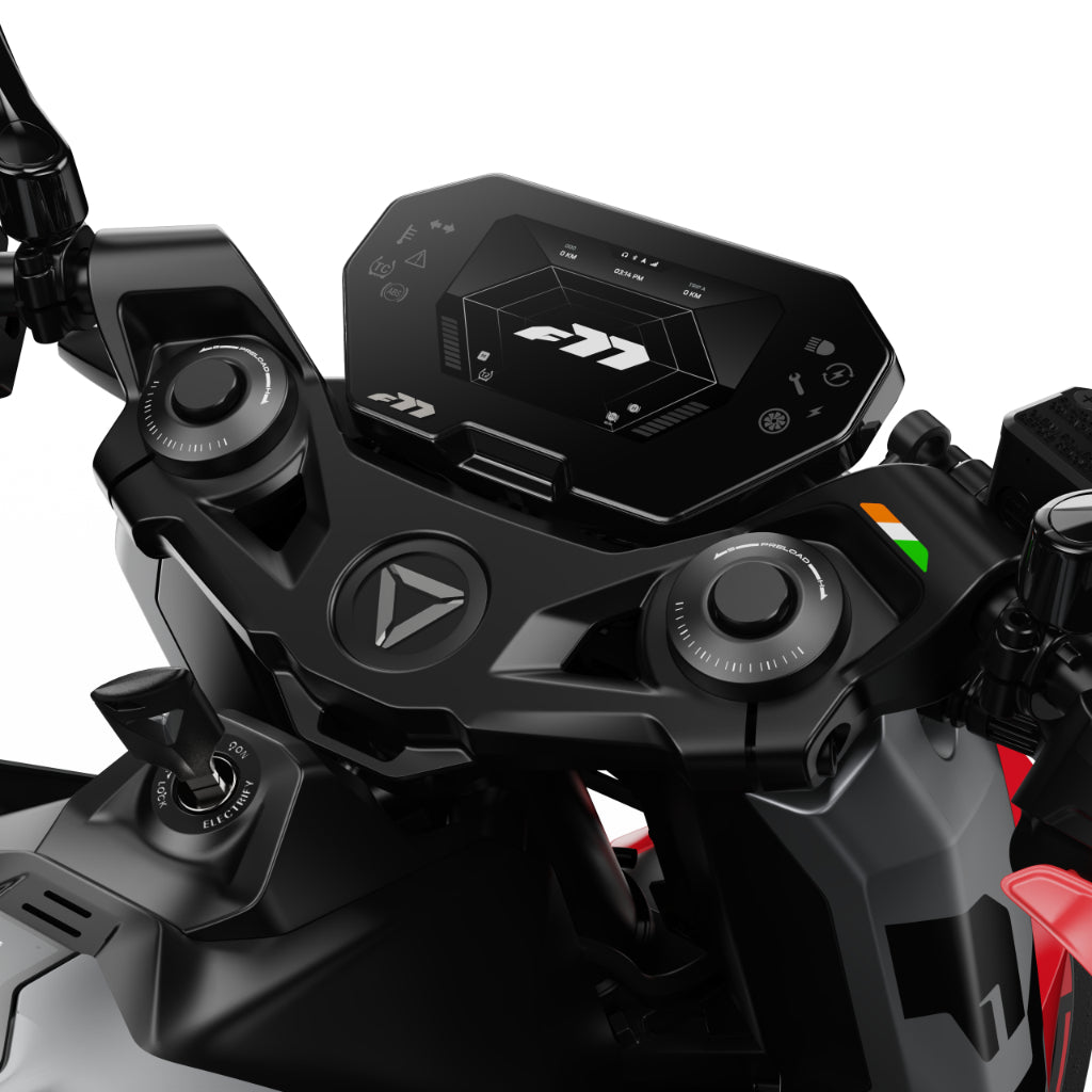 Ultraviolette F77 Mach 2 - Turbo Red, Afterburner Yellow, Asteroid Grey and Stealth Grey