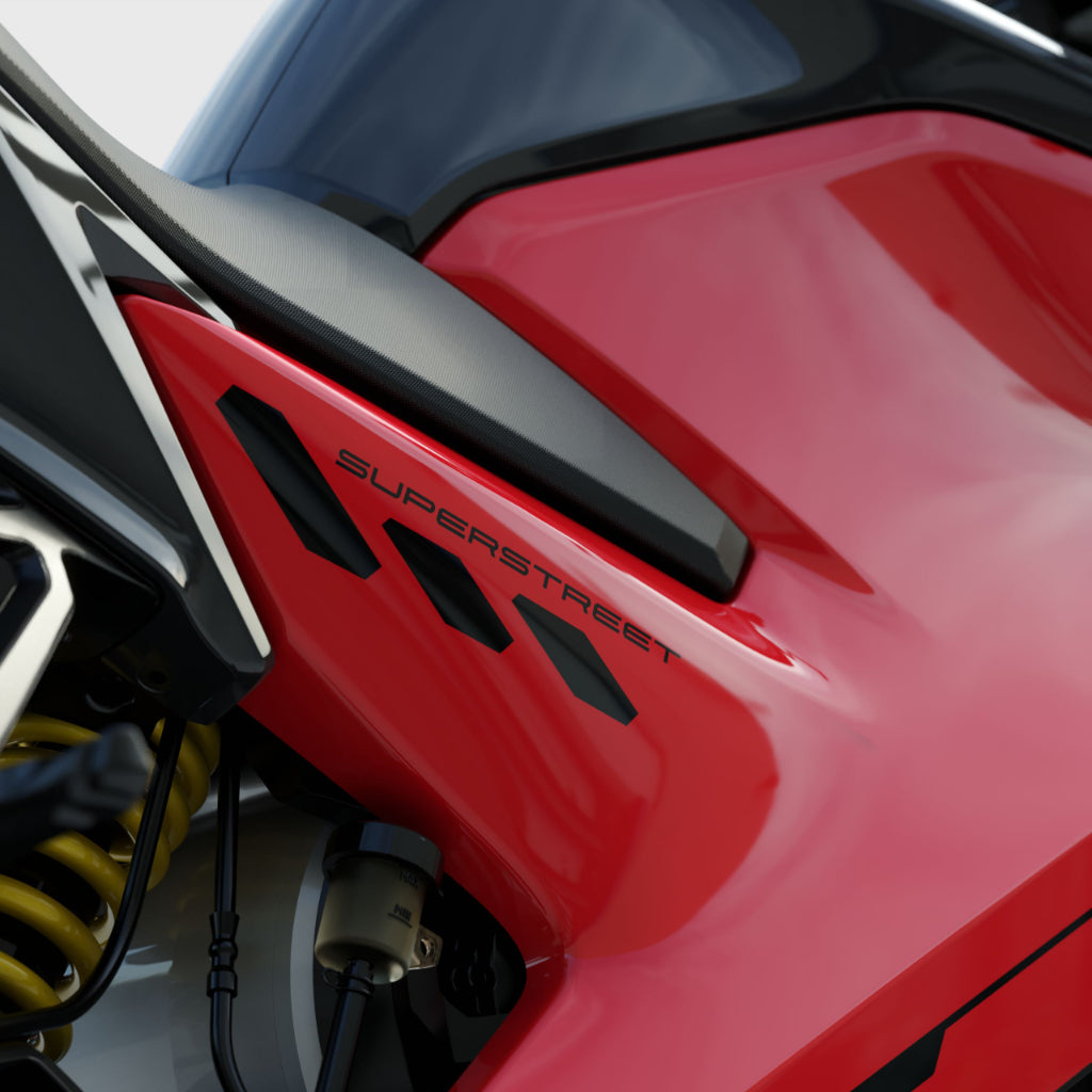 Ultraviolette F77 Superstreet - Available in Turbo Red, Afterburner Yellow, Cosmic black and Stellar white.