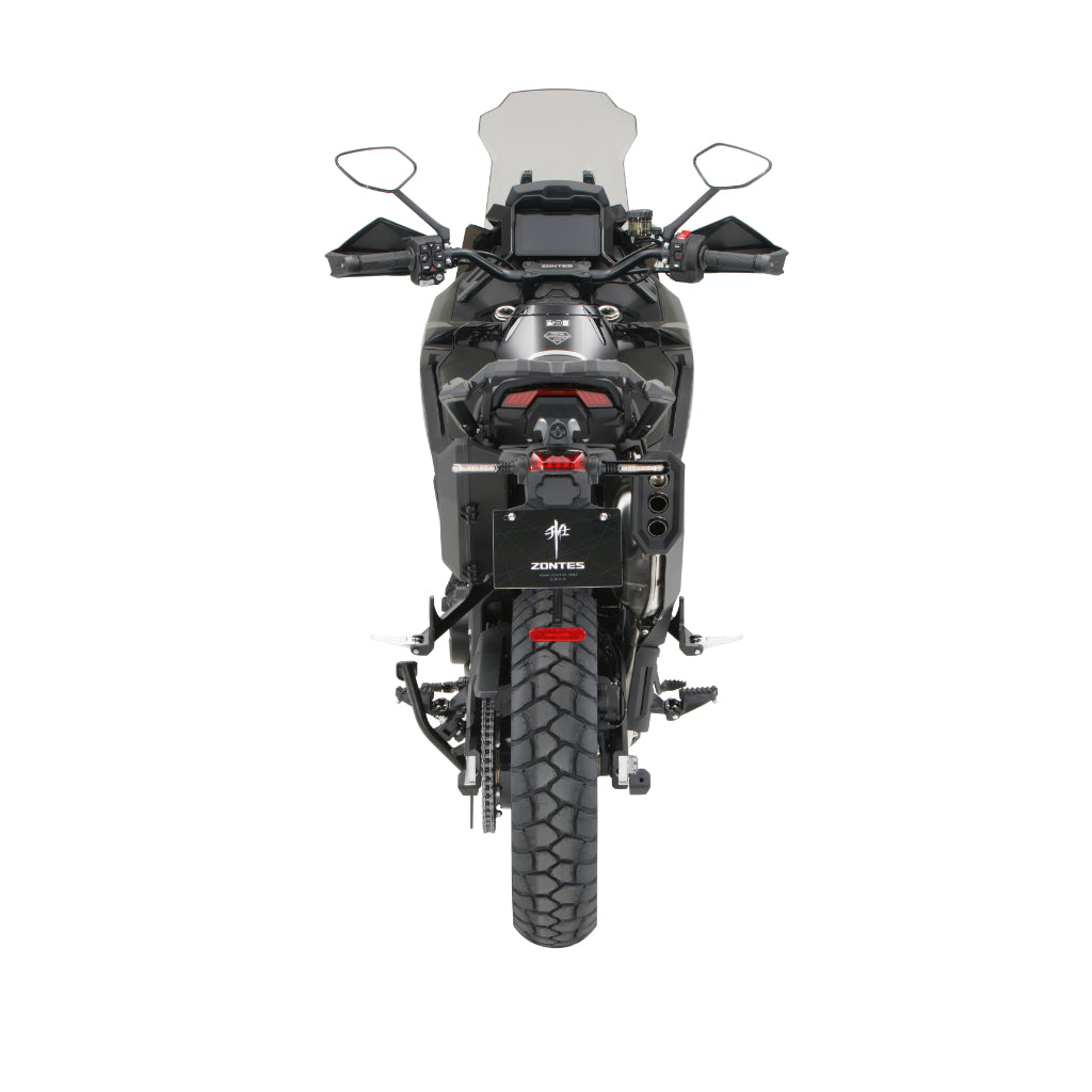 Motorcycle with a clear windshield on a white background
