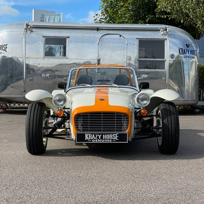 CATERHAM SUPER SEVEN 1600 LARGE CHASSIS - OXFORD WHITE & BALLISTIC ORANGE WITH BLACK LEATHER