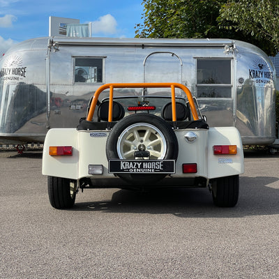 CATERHAM SUPER SEVEN 1600 LARGE CHASSIS - OXFORD WHITE & BALLISTIC ORANGE WITH BLACK LEATHER
