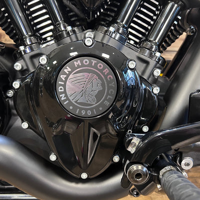 Close-up of an Indian Motorcycle engine