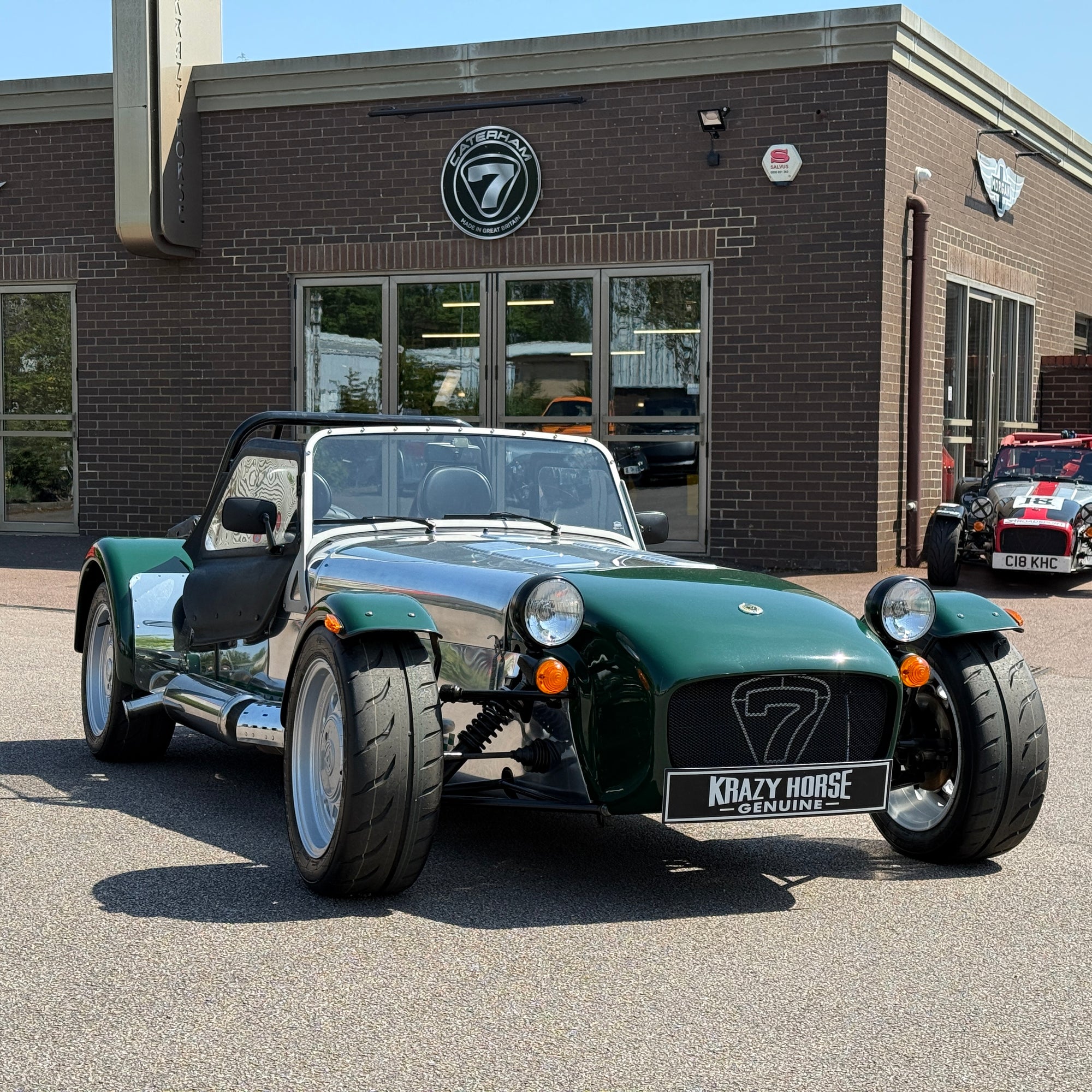 10/10 CATERHAM SEVEN ROADSPORT LARGE CHASSIS - GREEN ALUMINIUM WITH BLACK LEATHER