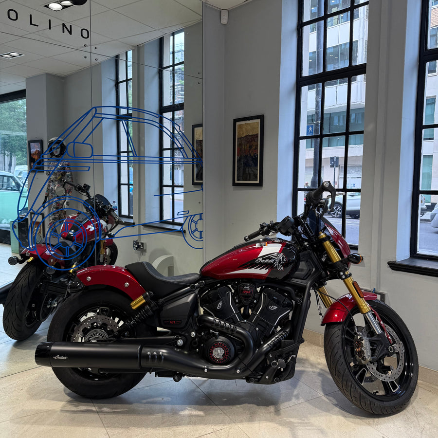 2025 Indian Scout 101 - Sunset Red Metallic