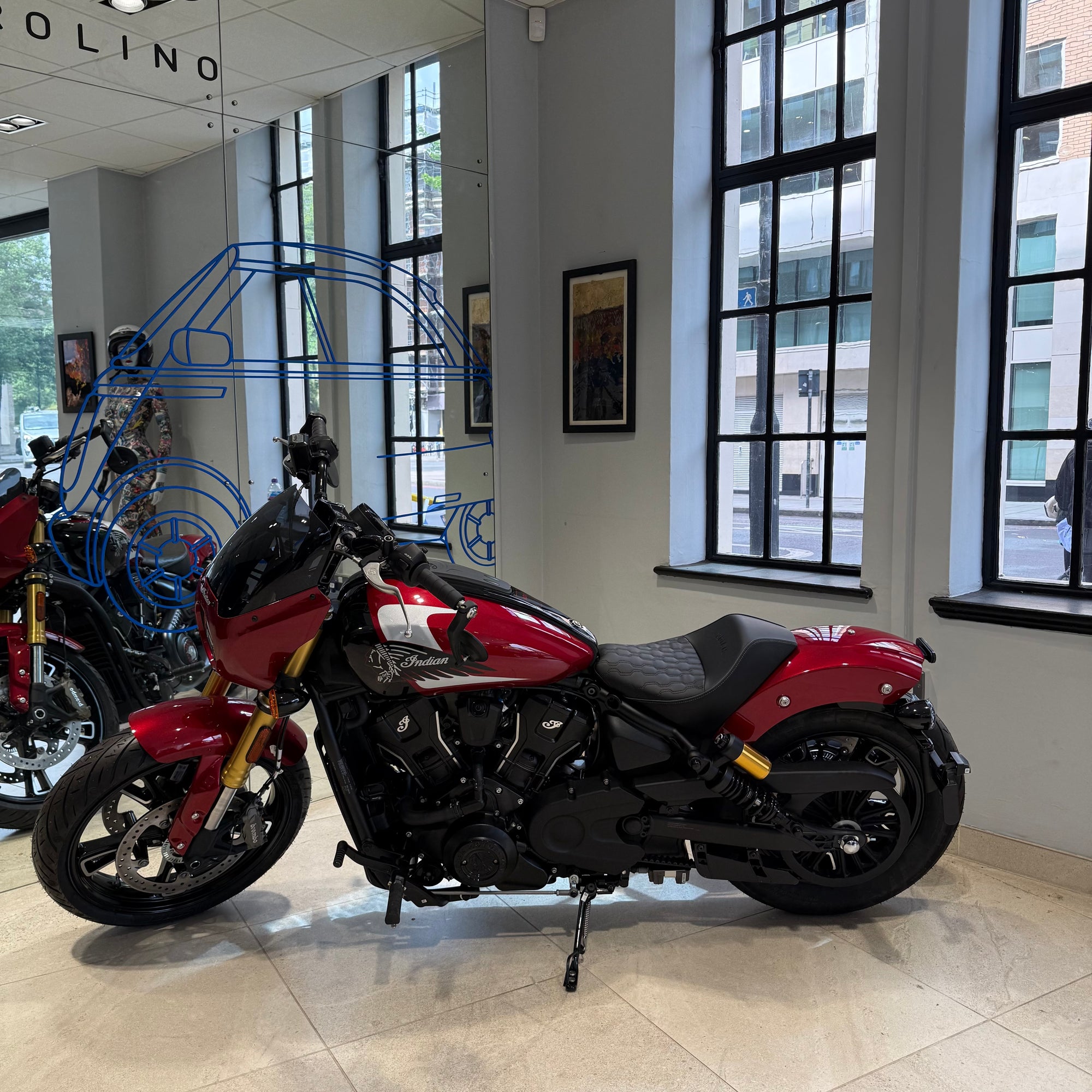 2025 Indian Scout 101 - Sunset Red Metallic