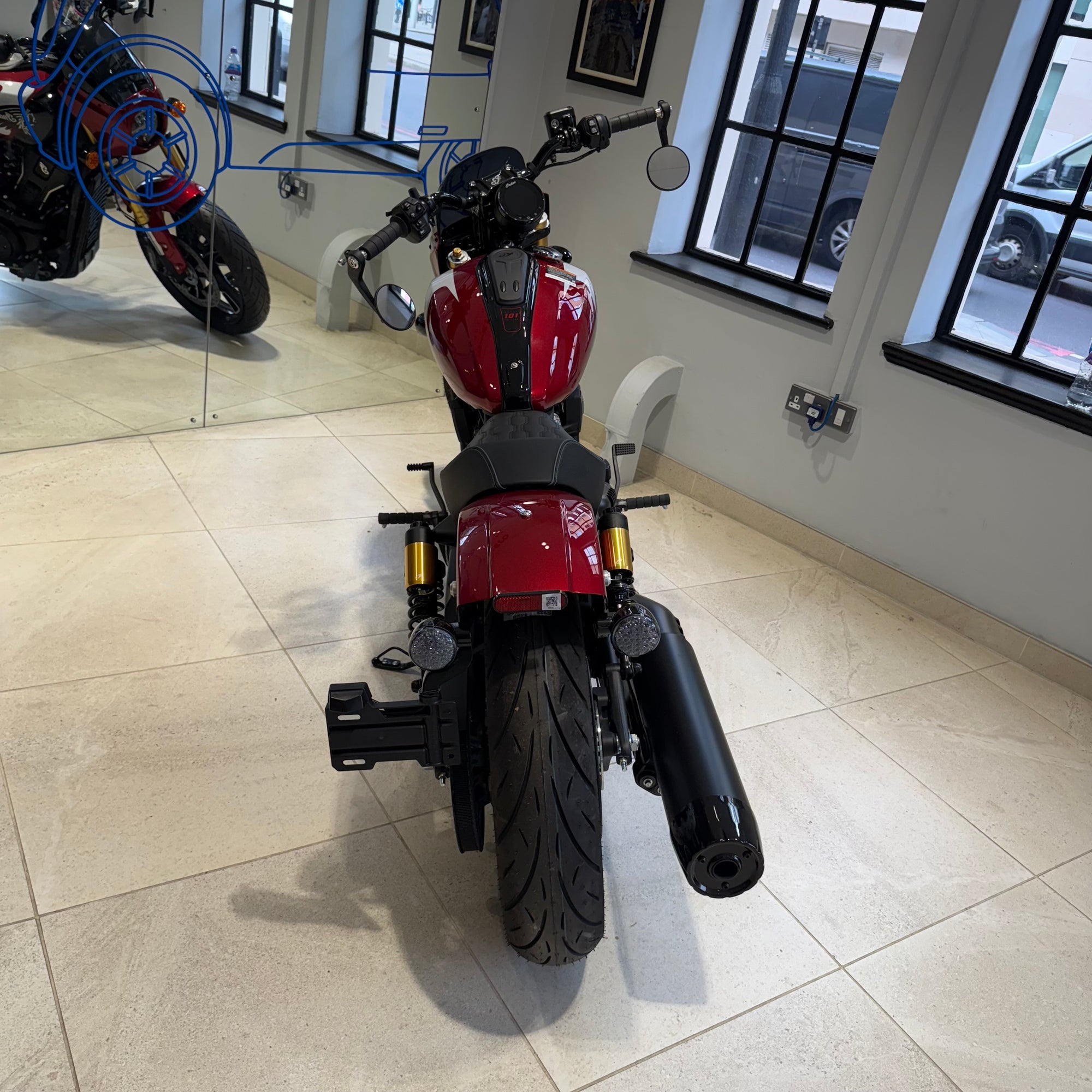 2025 Indian Scout 101 - Sunset Red Metallic