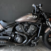 Close-up of an Indian motorcycle with a dark background