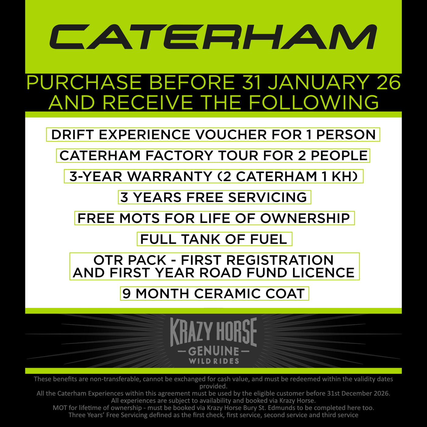 NEW YEAR EXCLUSIVE OFFER - BRAND NEW UNREGISTERED CATERHAM SEVEN 420R S3 - ISLE OF MAN GREEN WITH BLACK