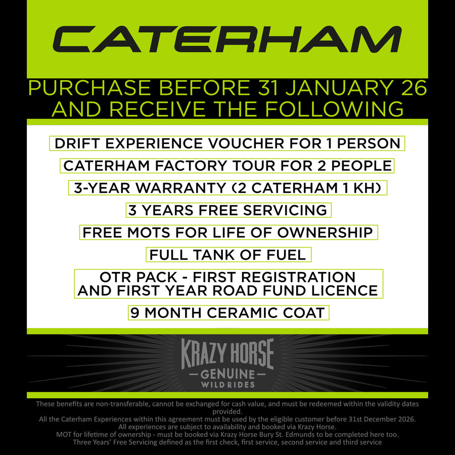 NEW YEAR EXCLUSIVE OFFER - BRAND NEW UNREGISTERED CATERHAM SEVEN 420R S3 - ISLE OF MAN GREEN WITH BLACK