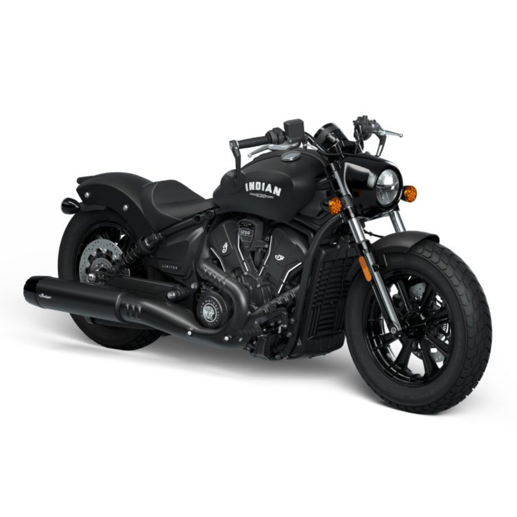 2025 Indian Scout Bobber Limited + Tech - Black Smoke or Spirit Blue Metallic or Nara Bronze Metallic