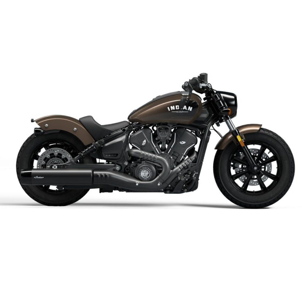 2025 Indian Scout Bobber Limited + Tech - Black Smoke or Spirit Blue Metallic or Nara Bronze Metallic