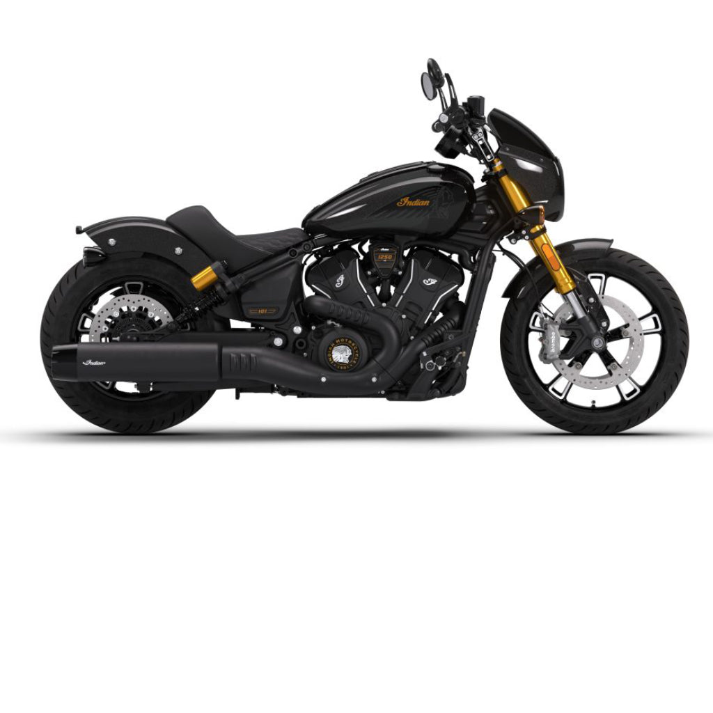 2026 Indian Scout 101 limited + tech - Black Crystal with Super Graphite, Sunset Red Metallic with Graphics