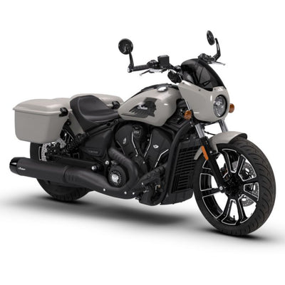 Motorcycle with a white and black color scheme on a white background
