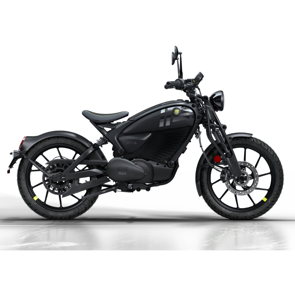 ROYAL ENFIELD FLYING FLEA C6 - Flea Green, Storm Black, PARACHUTE WHITE