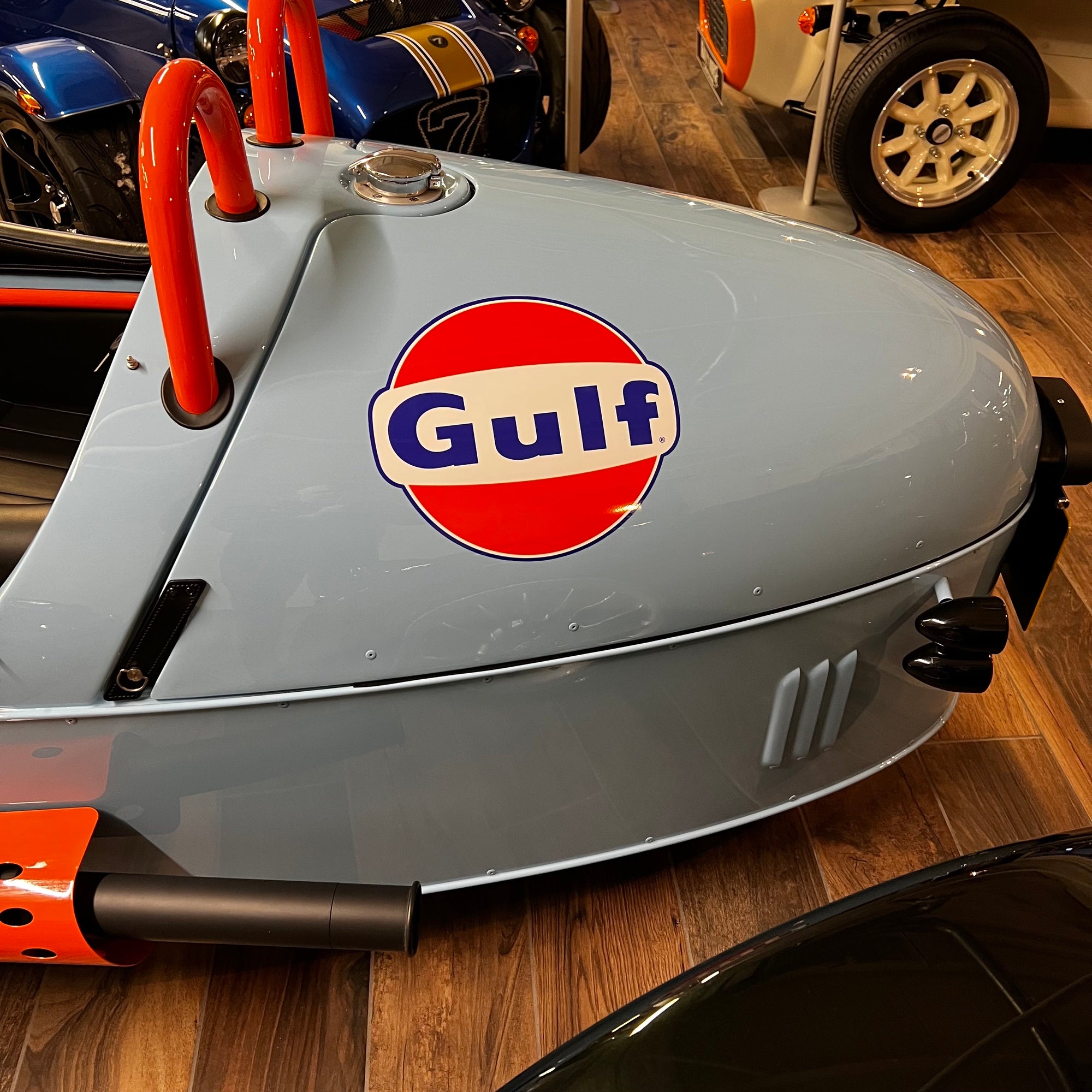 Morgan 3 Wheeler - Gulf Blau / Gulf Orange - Stage Two Tuned Morgan Three Wheeler