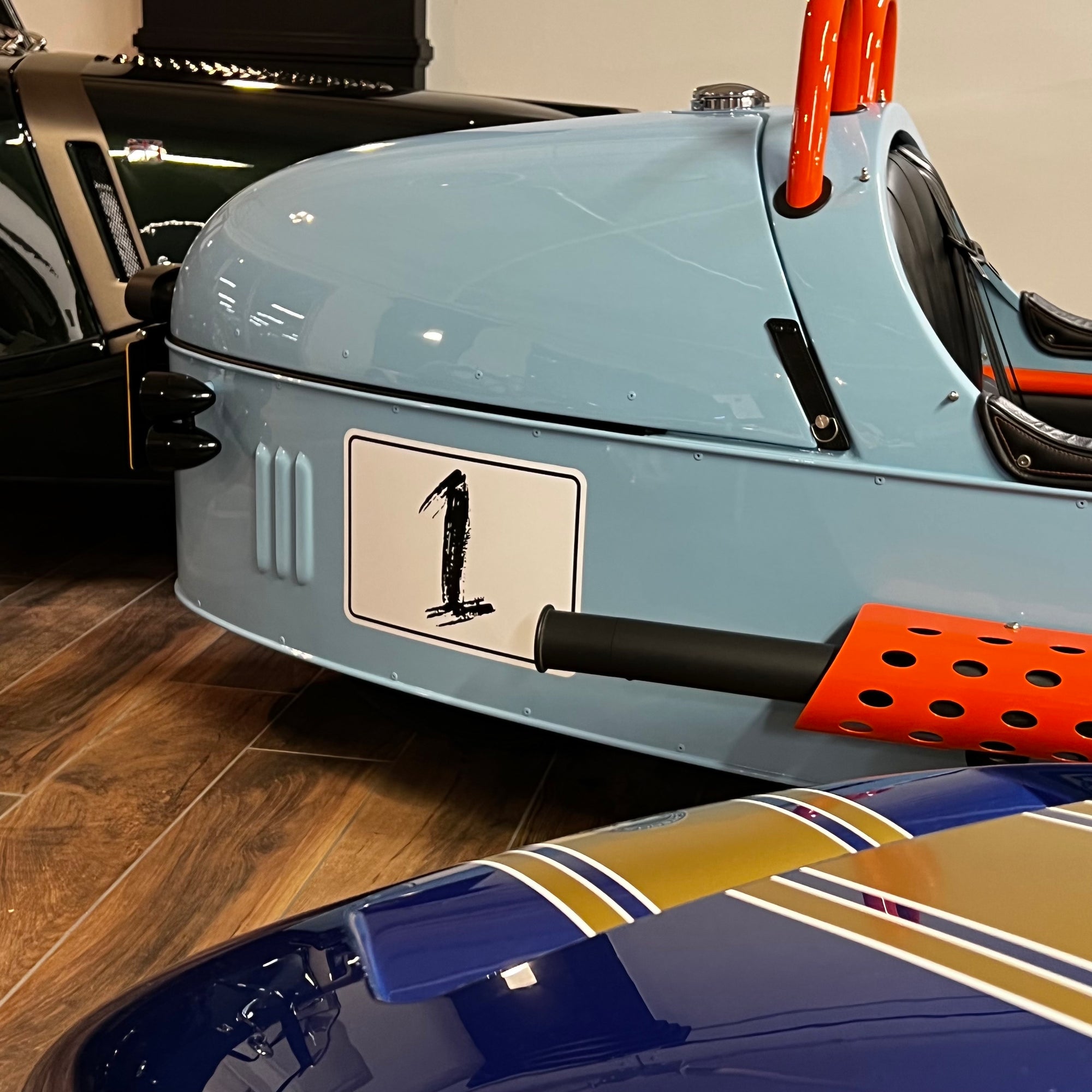 Morgan 3 Wheeler - Gulf Blau / Gulf Orange - Stage Two Tuned Morgan Three Wheeler