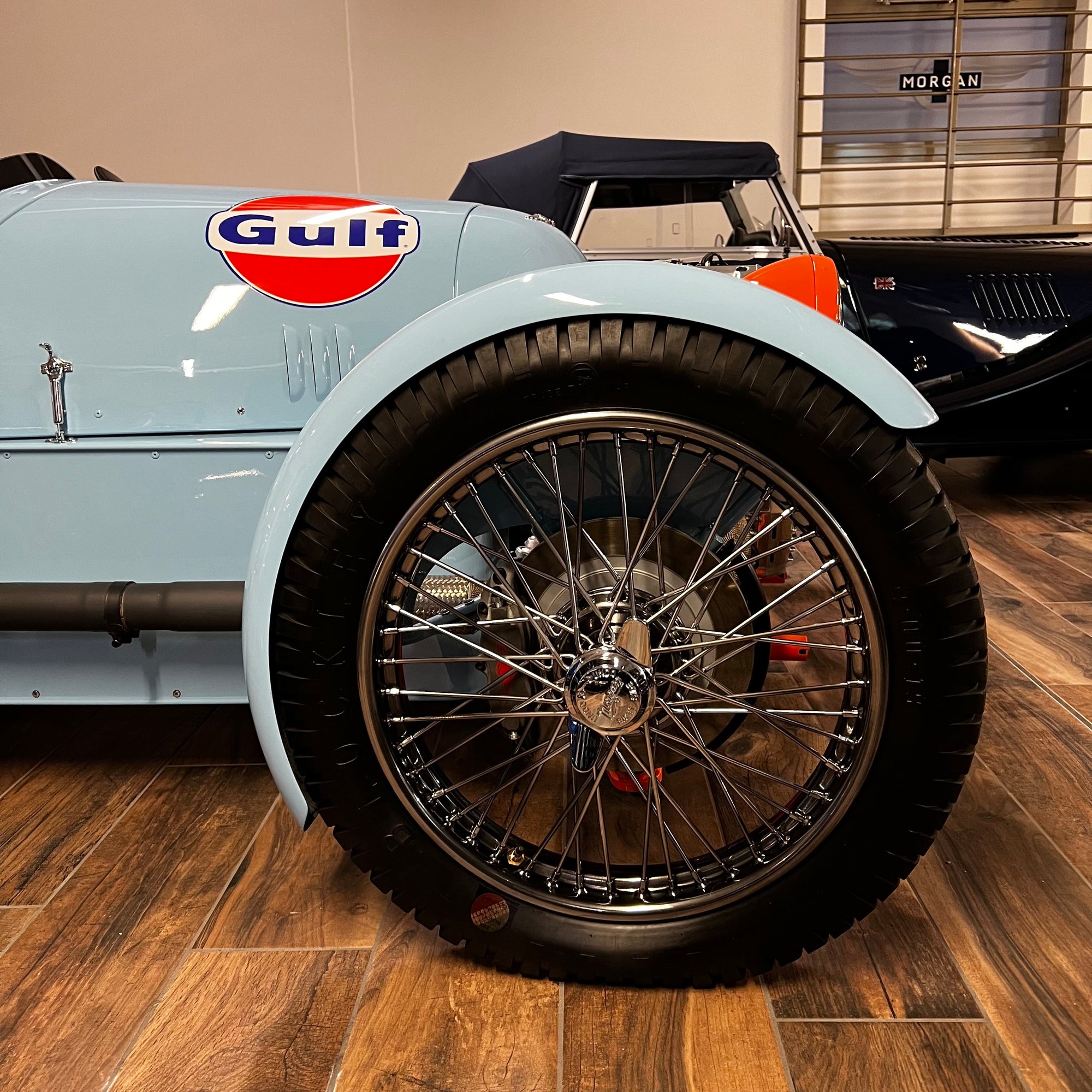 Morgan 3 Wheeler - Gulf Blau / Gulf Orange - Stage Two Tuned Morgan Three Wheeler